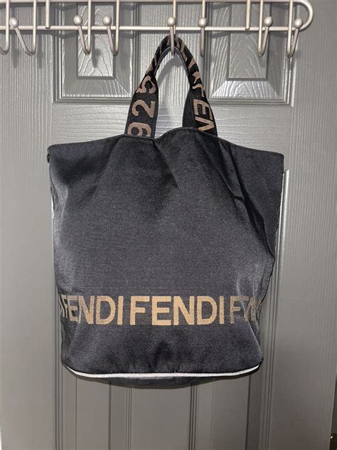 vintage fendi canvas bag with grey pink woven strap|vintage Fendi canvas bag.